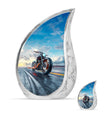Motorcycle Theme Large Urn With 1 Keepsake Urn