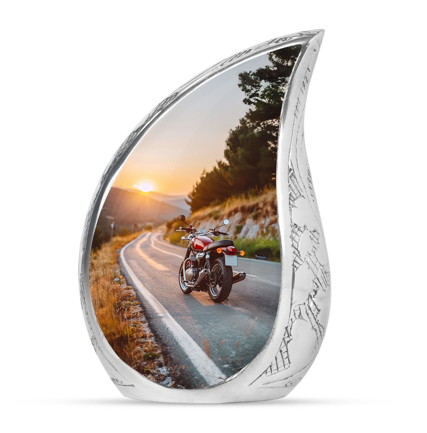 Motorcycle Theme Large Urn 10 Inch