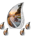 Motorcycle Theme Large Urn With 4 Keepsake Urn