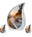 Motorcycle Theme Large Urn With 2 Keepsake Urn