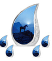 Horse Theme Large Urn With 4 Keepsake Urn