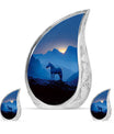Horse Theme Large Urn With 2 Keepsake Urn