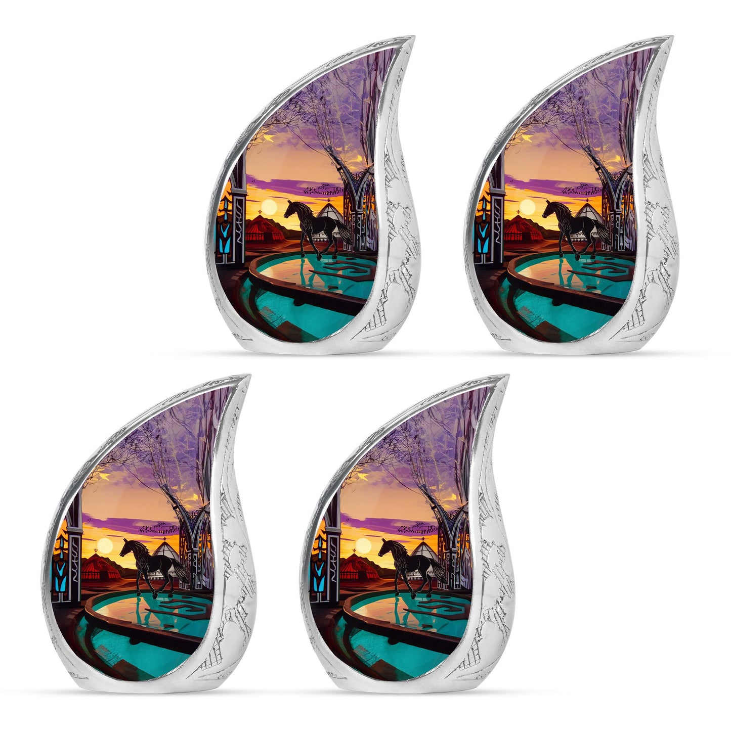 Horse Theme 3 Inch Keepsake Pack of 4