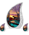 Horse Theme Large Urn With 2 Keepsake Urn