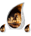 Horse Theme Large Urn With 2 Keepsake Urn