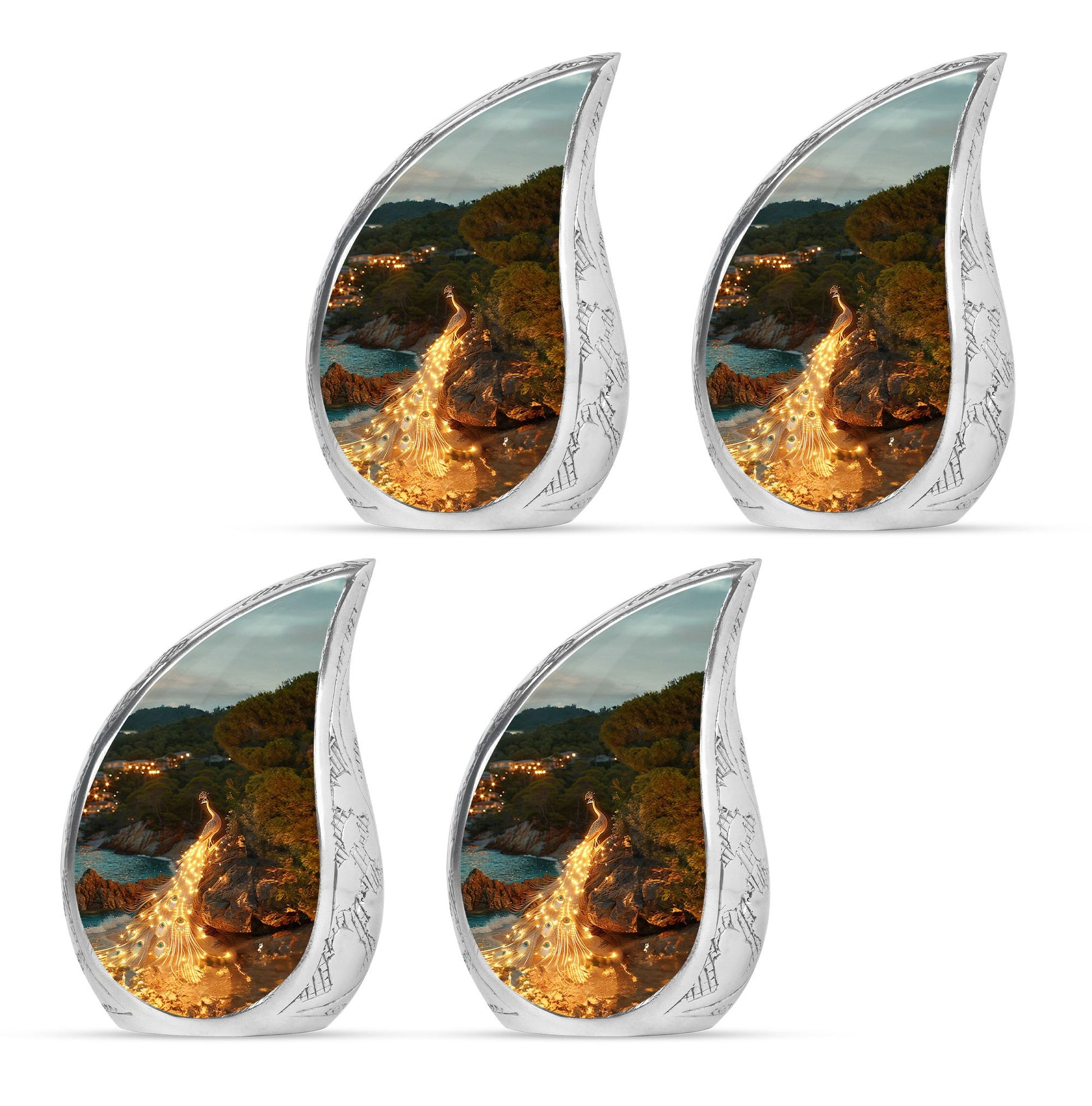 Peacock Theme 3 Inch Keepsake Pack of 4