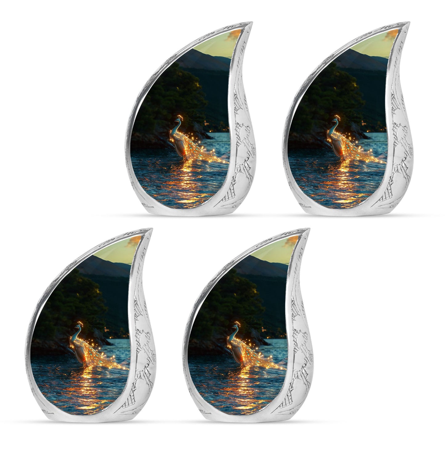 Peacock Theme 3 Inch Keepsake Pack of 4
