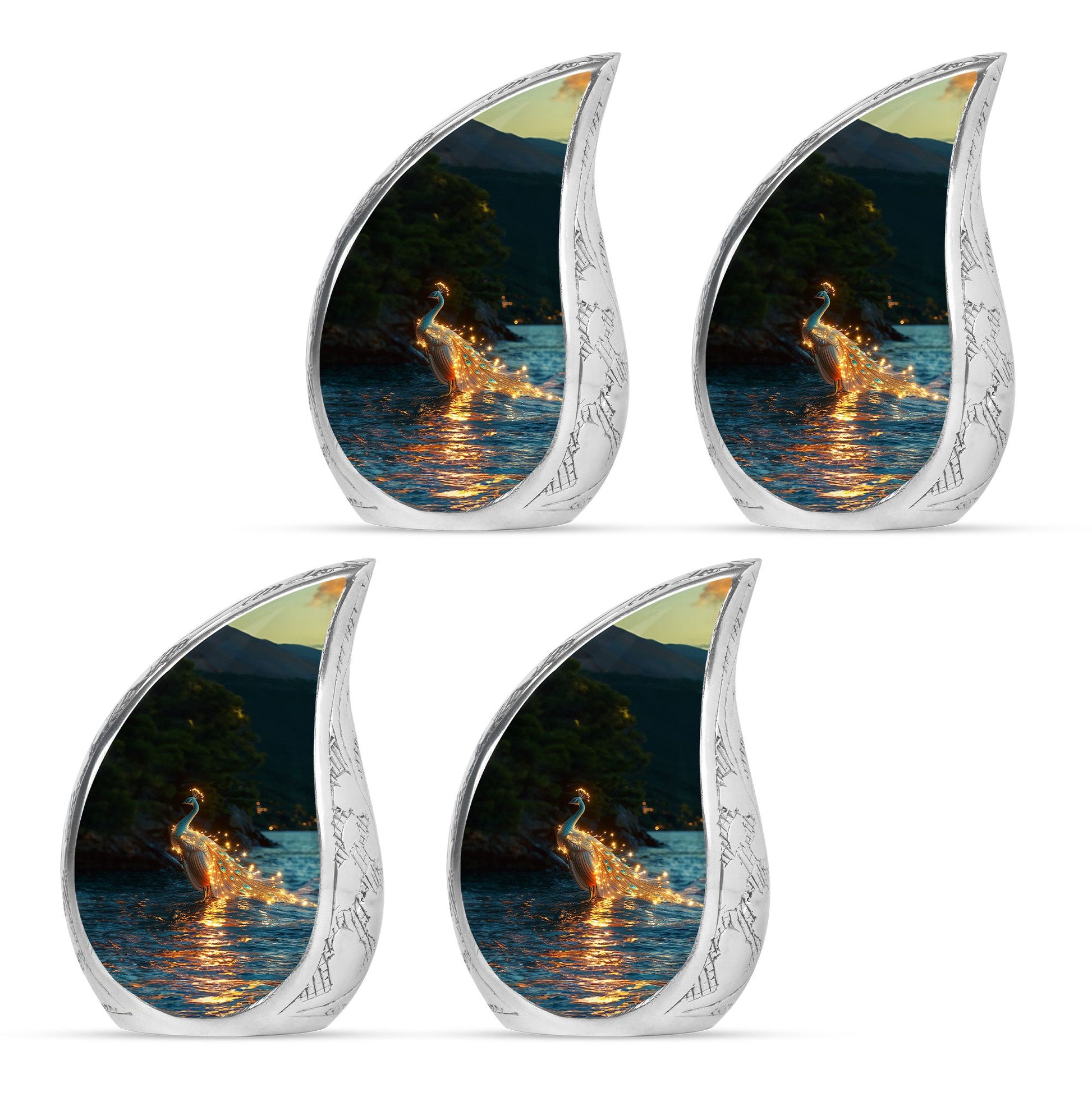 Peacock Theme 3 Inch Keepsake Pack of 4