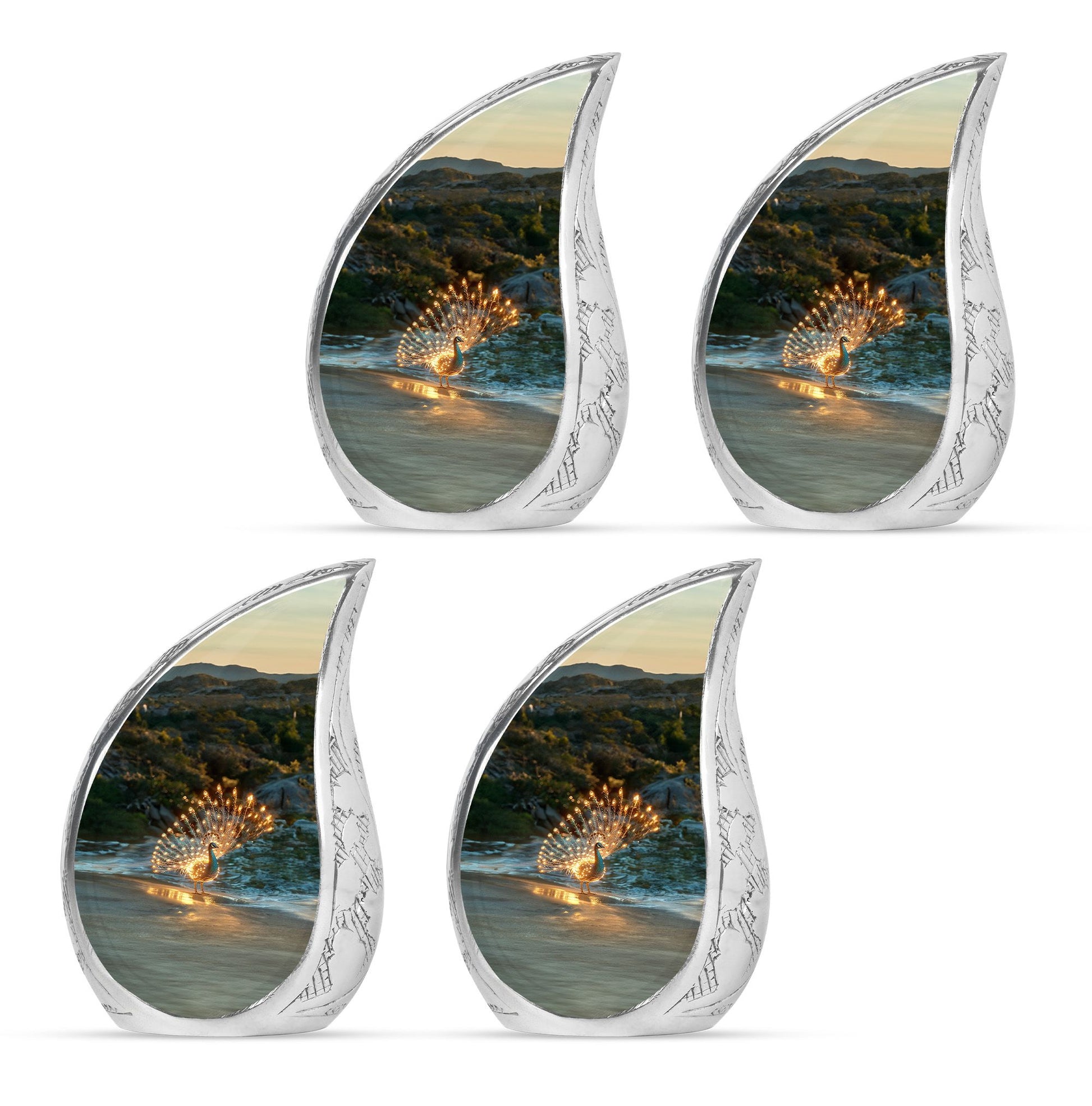 Peacock Theme 3 Inch Keepsake Pack of 4