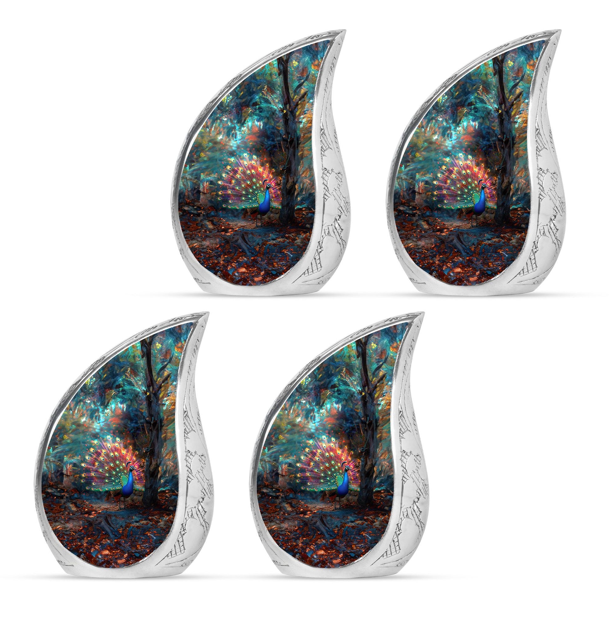 Peacock Theme 3 Inch Keepsake Pack of 4