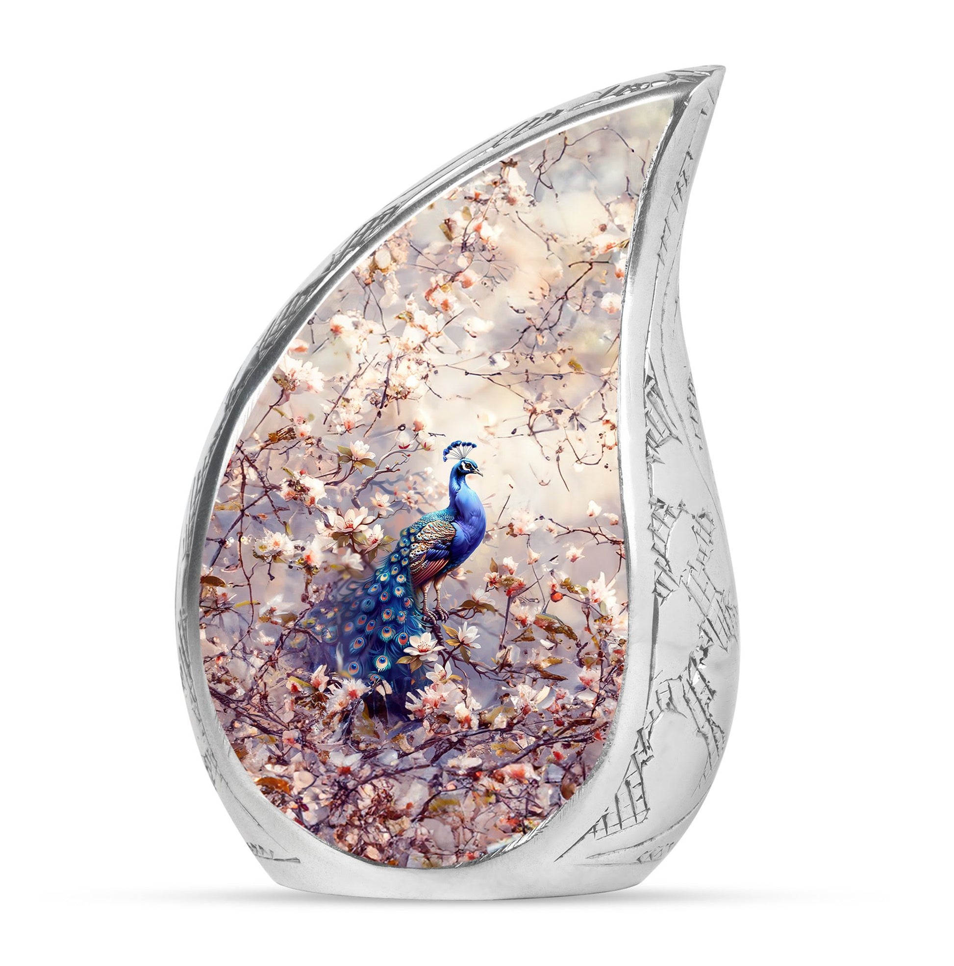 Peacock Theme Large Urn 10 Inch