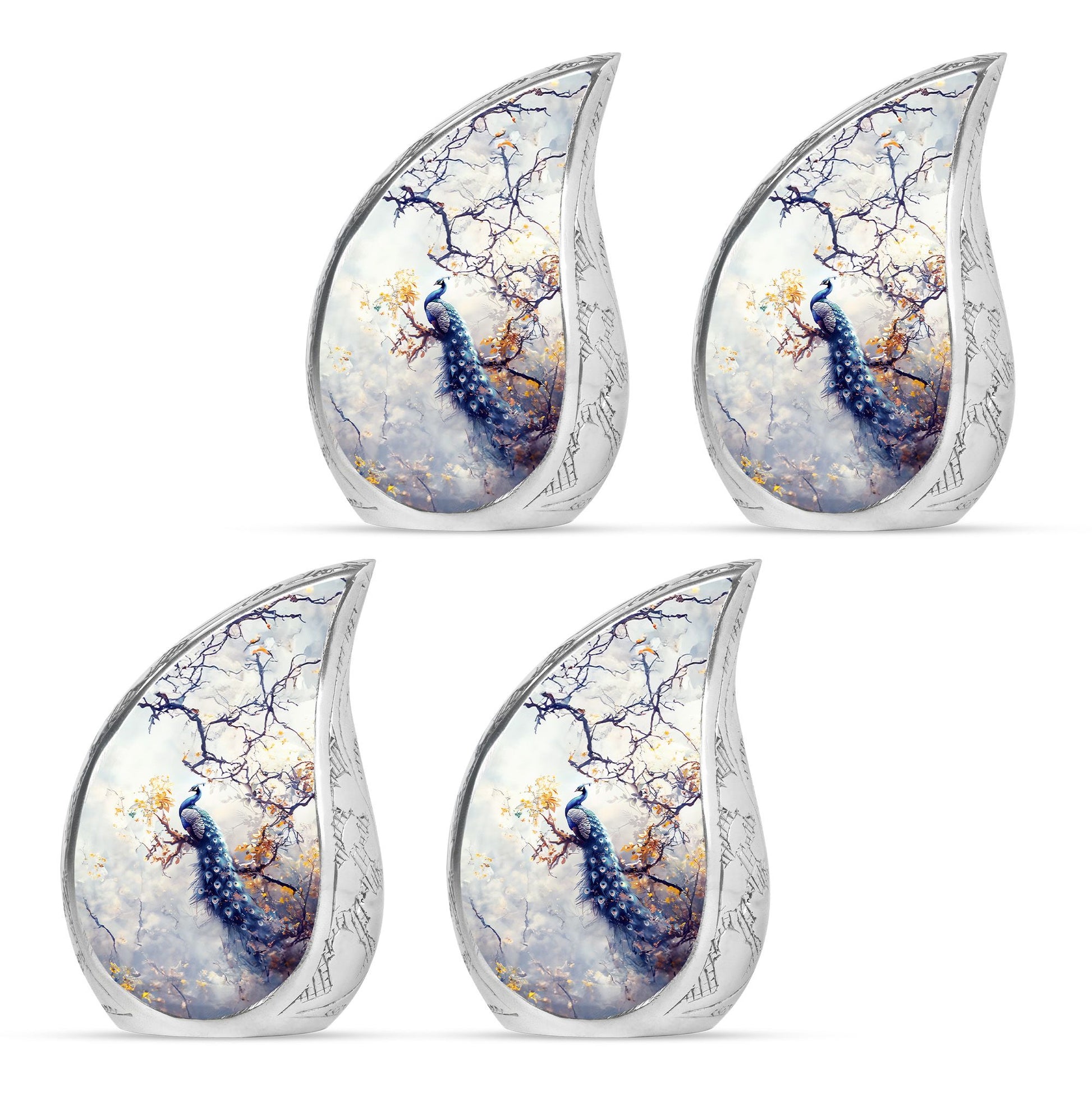 Peacock Theme 3 Inch Keepsake Pack of 4