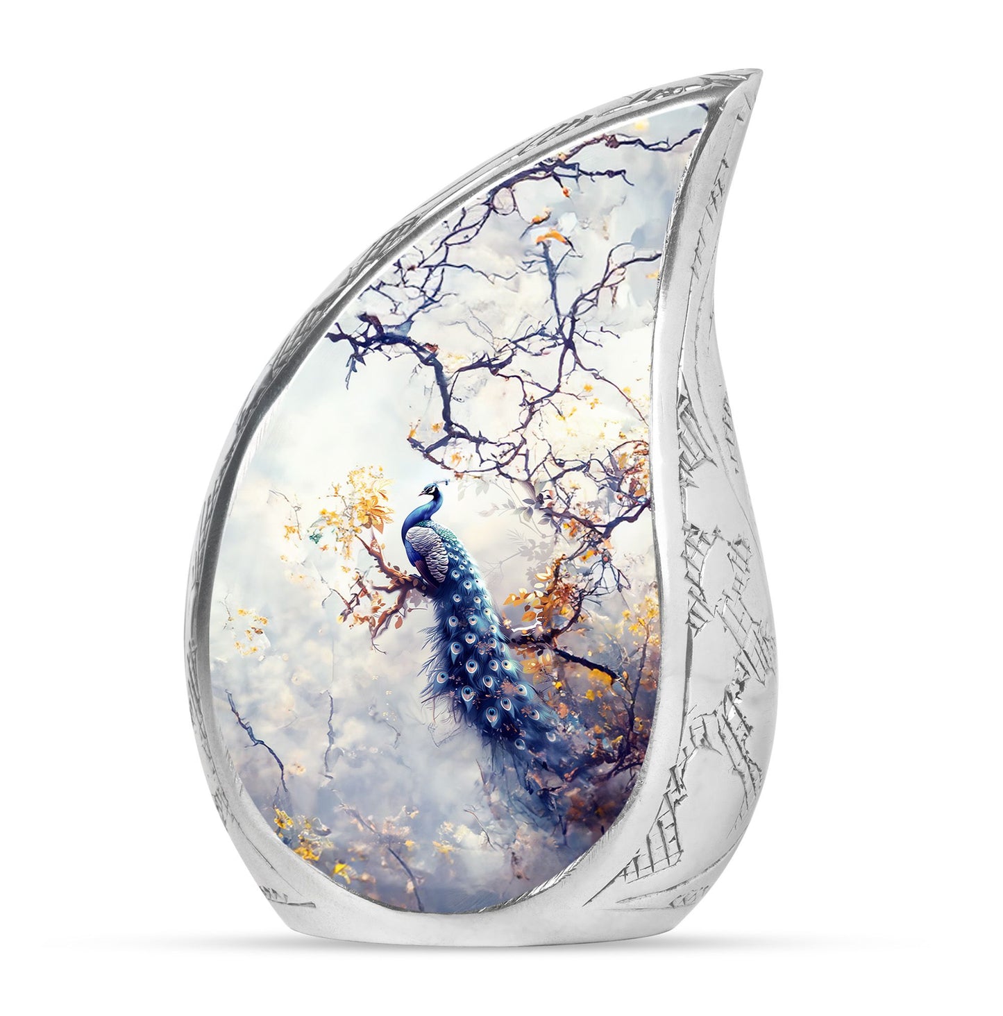 Peacock Theme Large Urn 10 Inch