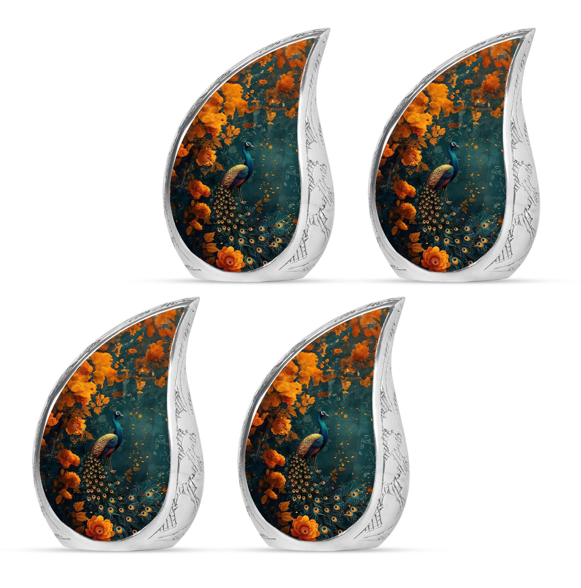 Peacock Theme 3 Inch Keepsake Pack of 4