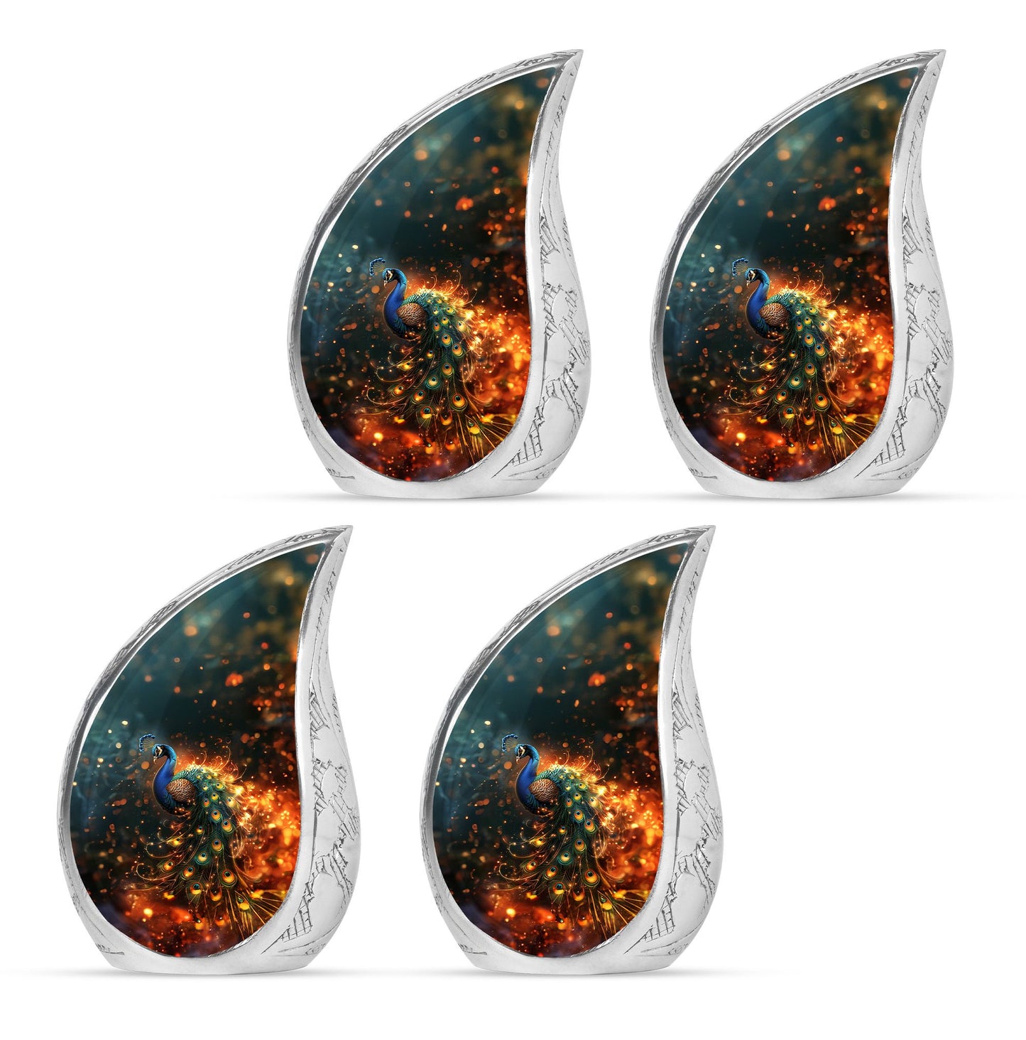 Peacock Theme 3 Inch Keepsake Pack of 4