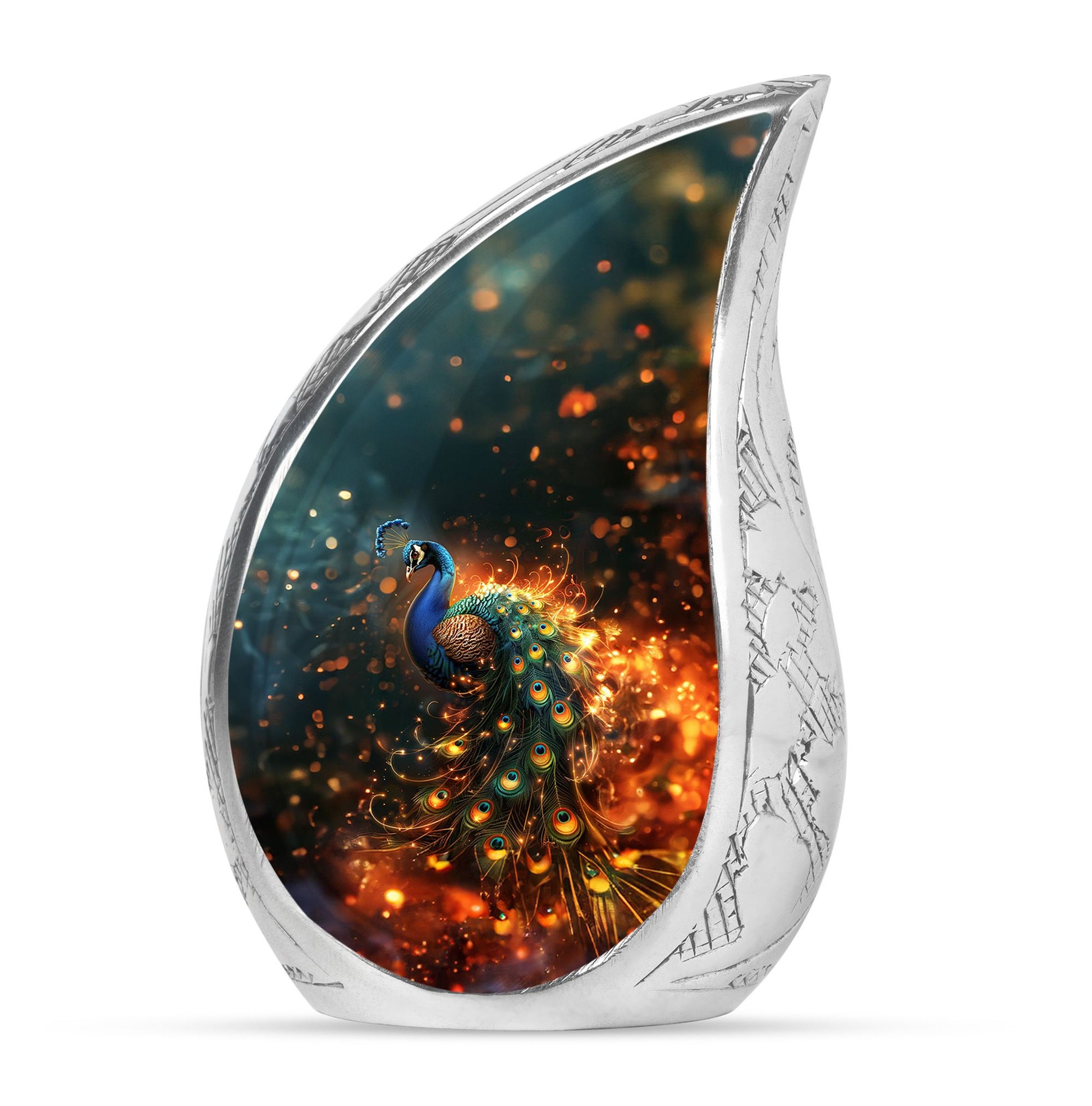 Peacock Theme Large Urn 10 Inch