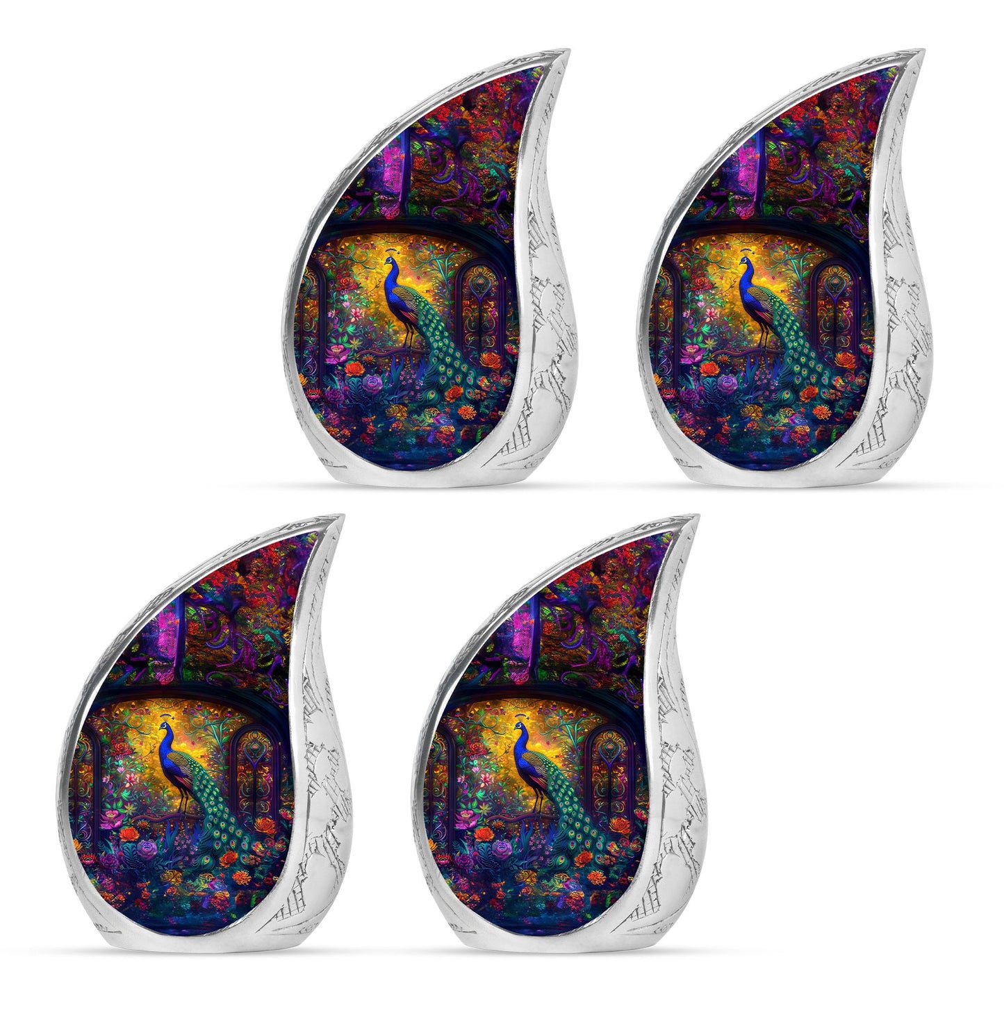 Peacock Theme 3 Inch Keepsake Pack of 4