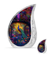 Peacock Theme Large Urn With 1 Keepsake Urn