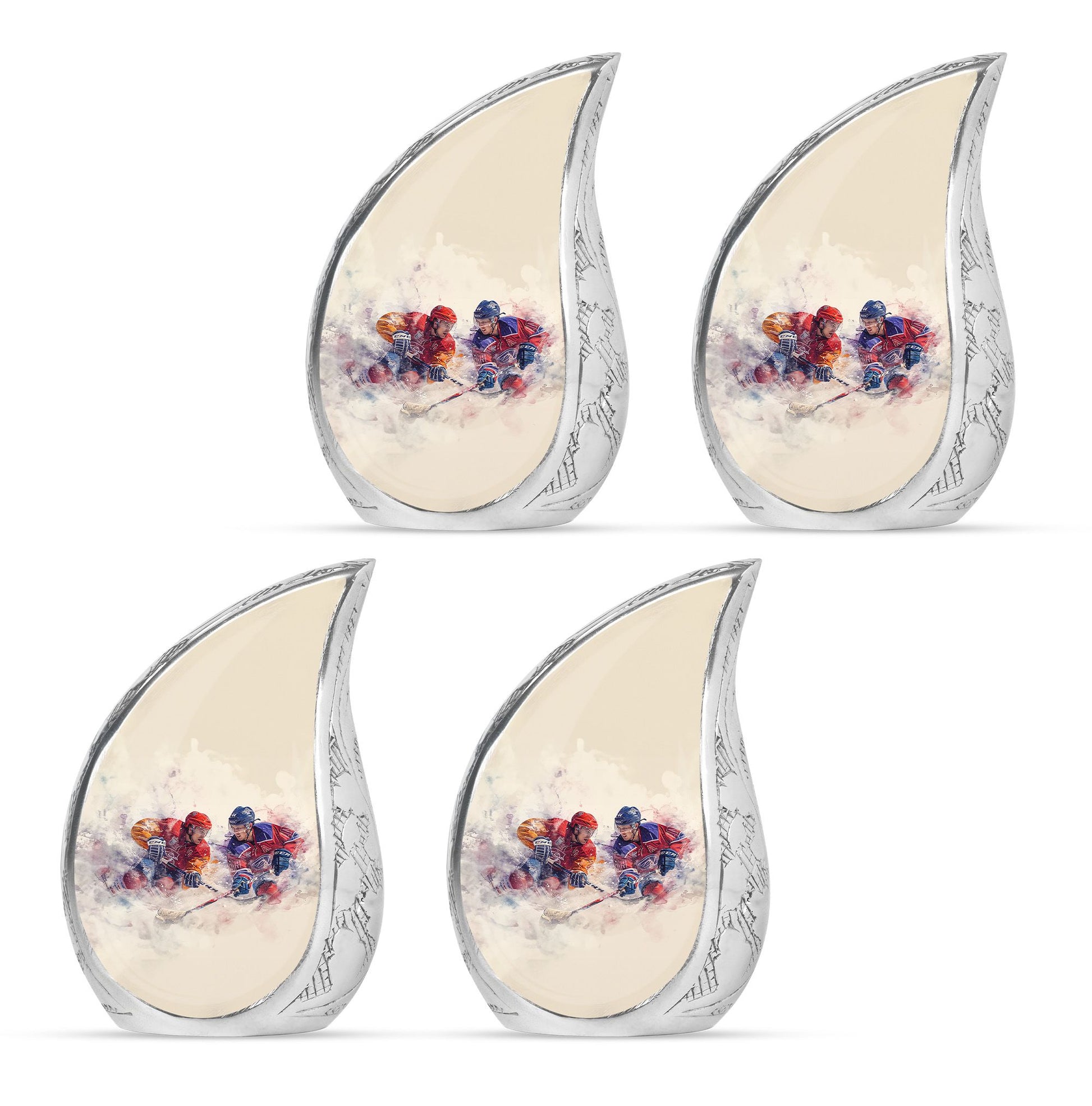 Ice Hockey Theme 3 Inch Keepsake Pack of 4