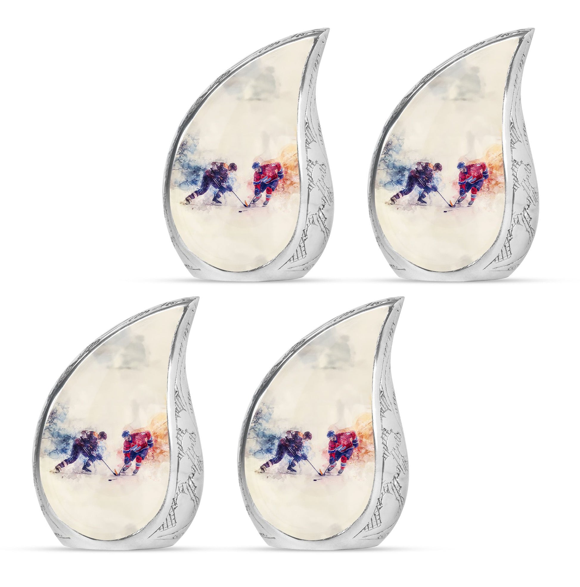 Ice Hockey Theme 3 Inch Keepsake Pack of 4