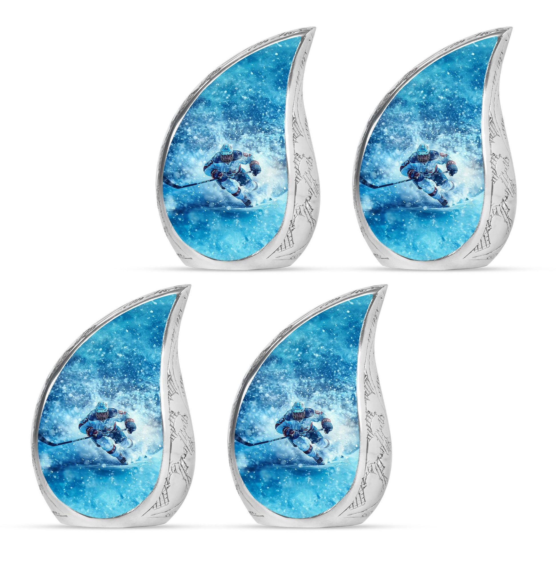 Ice Hockey Theme 3 Inch Keepsake Pack of 4