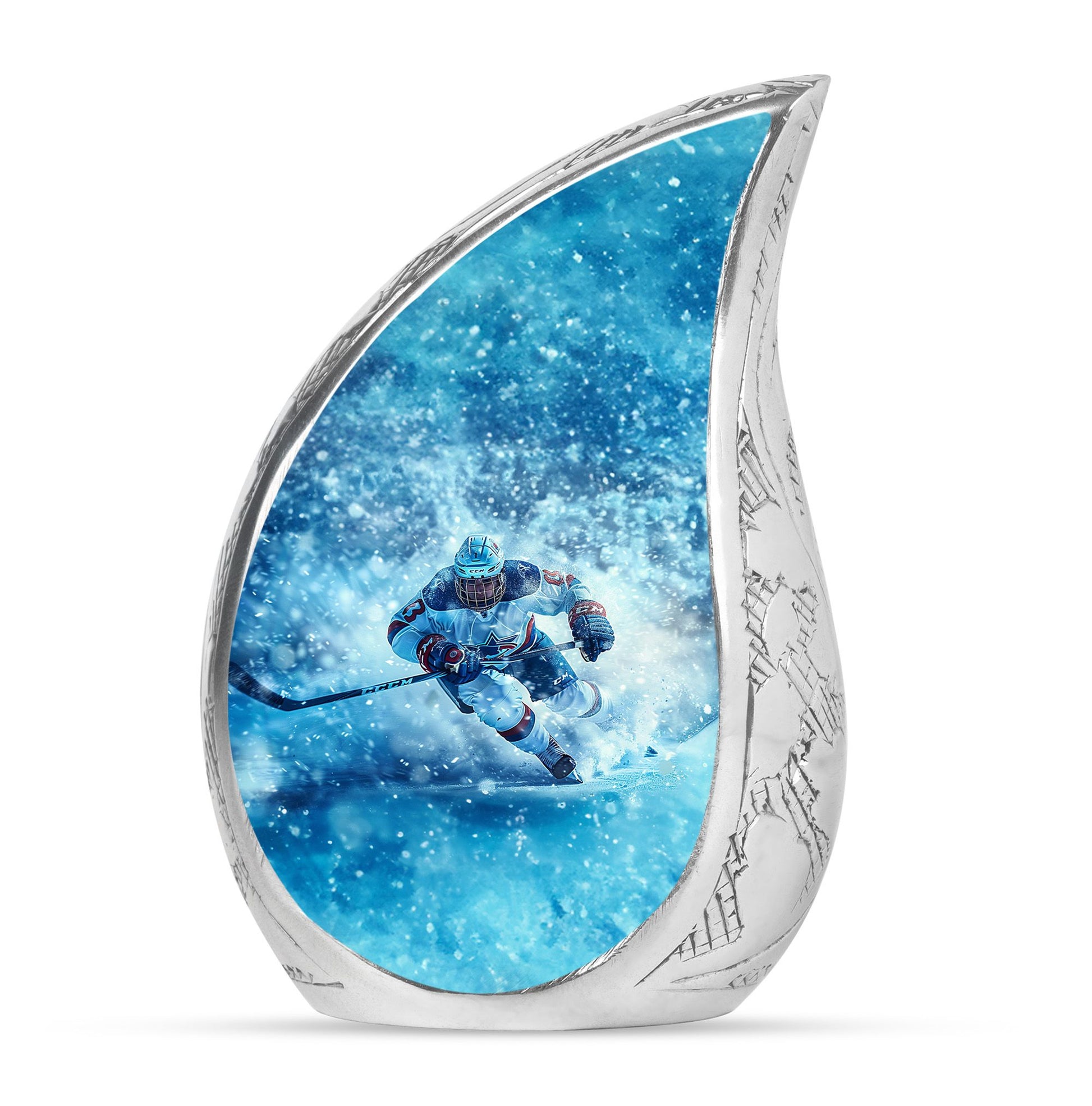 Ice Hockey Theme Large Urn 10 Inch