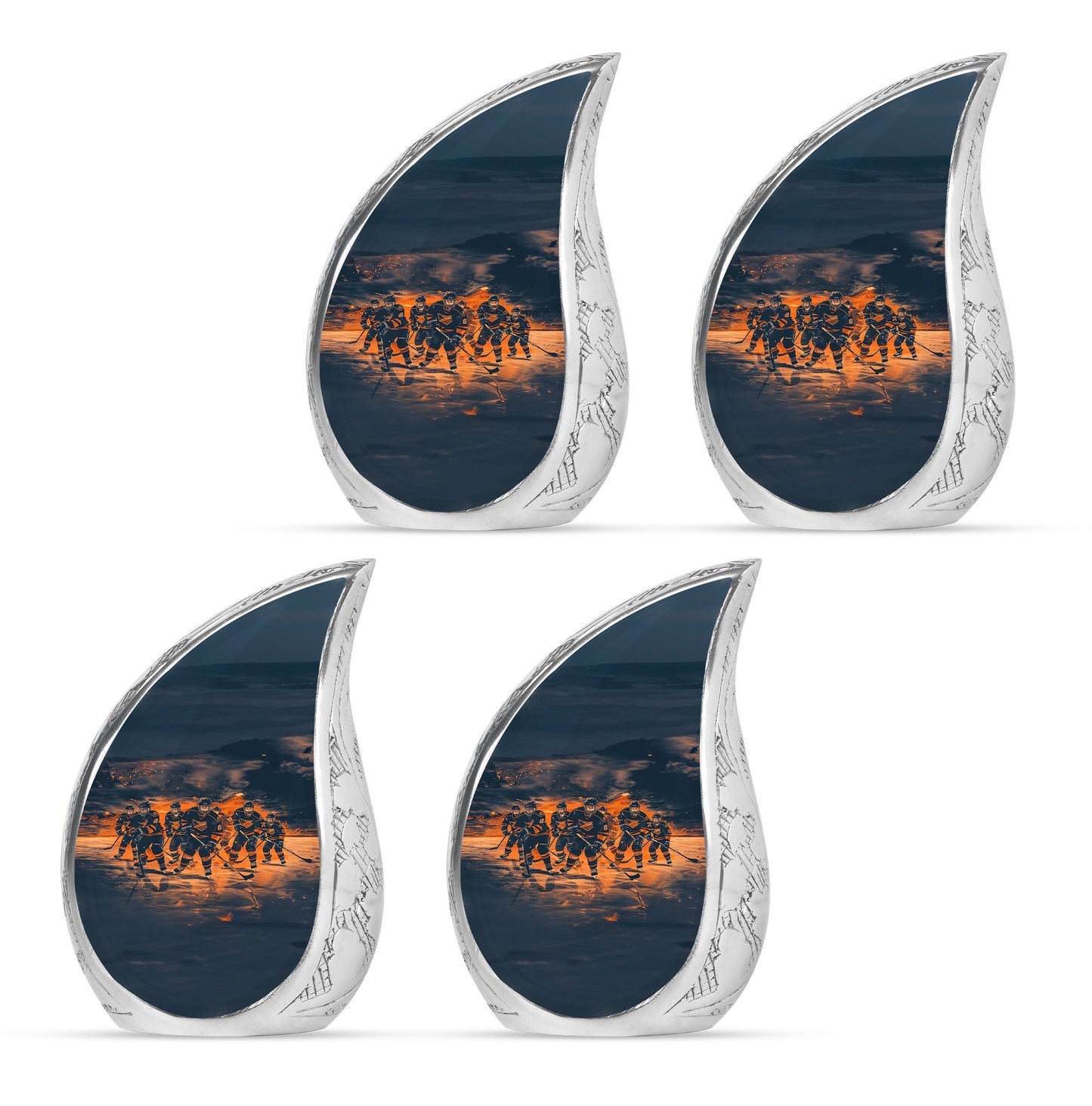 Ice Hockey Theme 3 Inch Keepsake Pack of 4