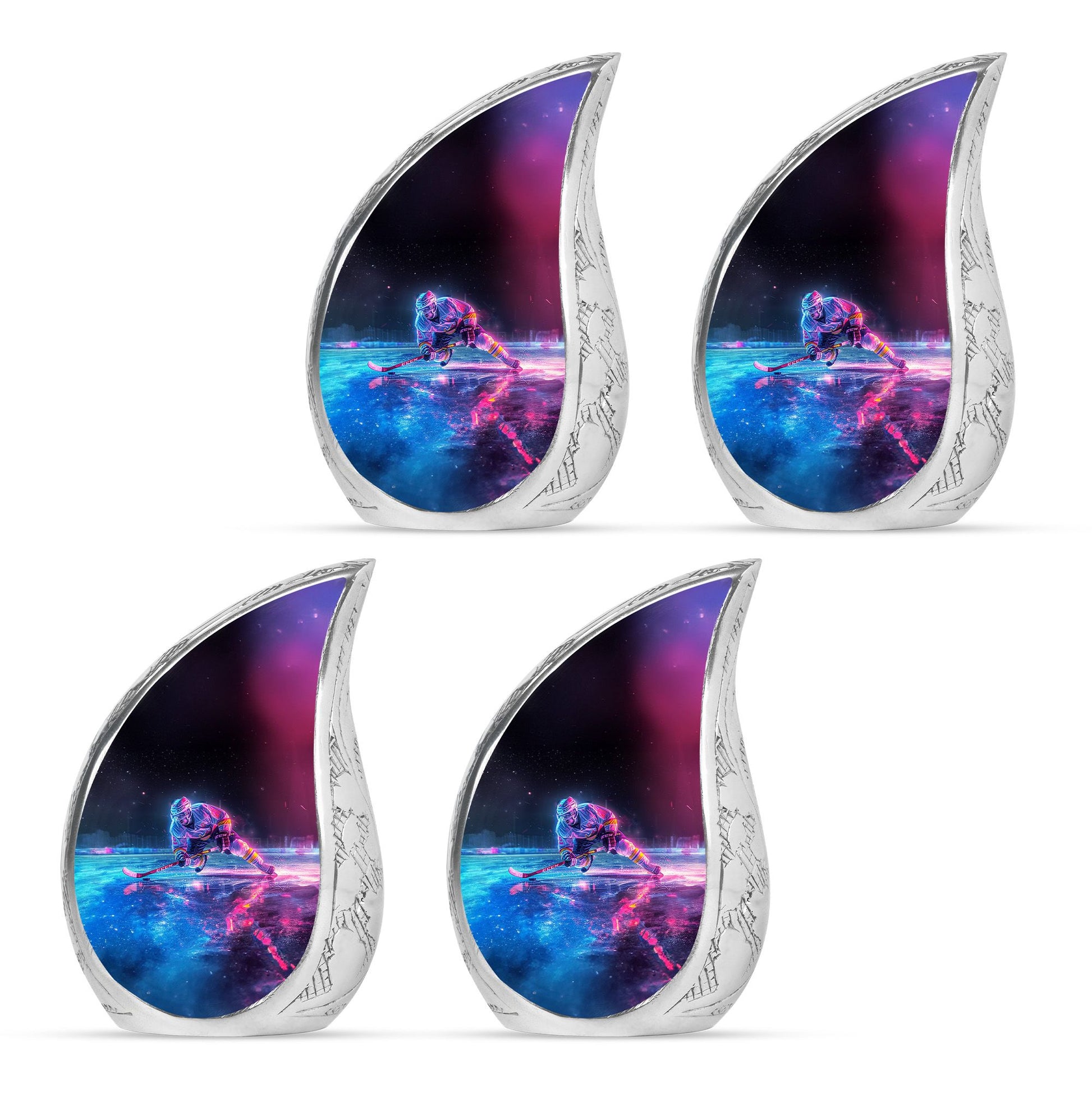 Ice Hockey Theme 3 Inch Keepsake Pack of 4