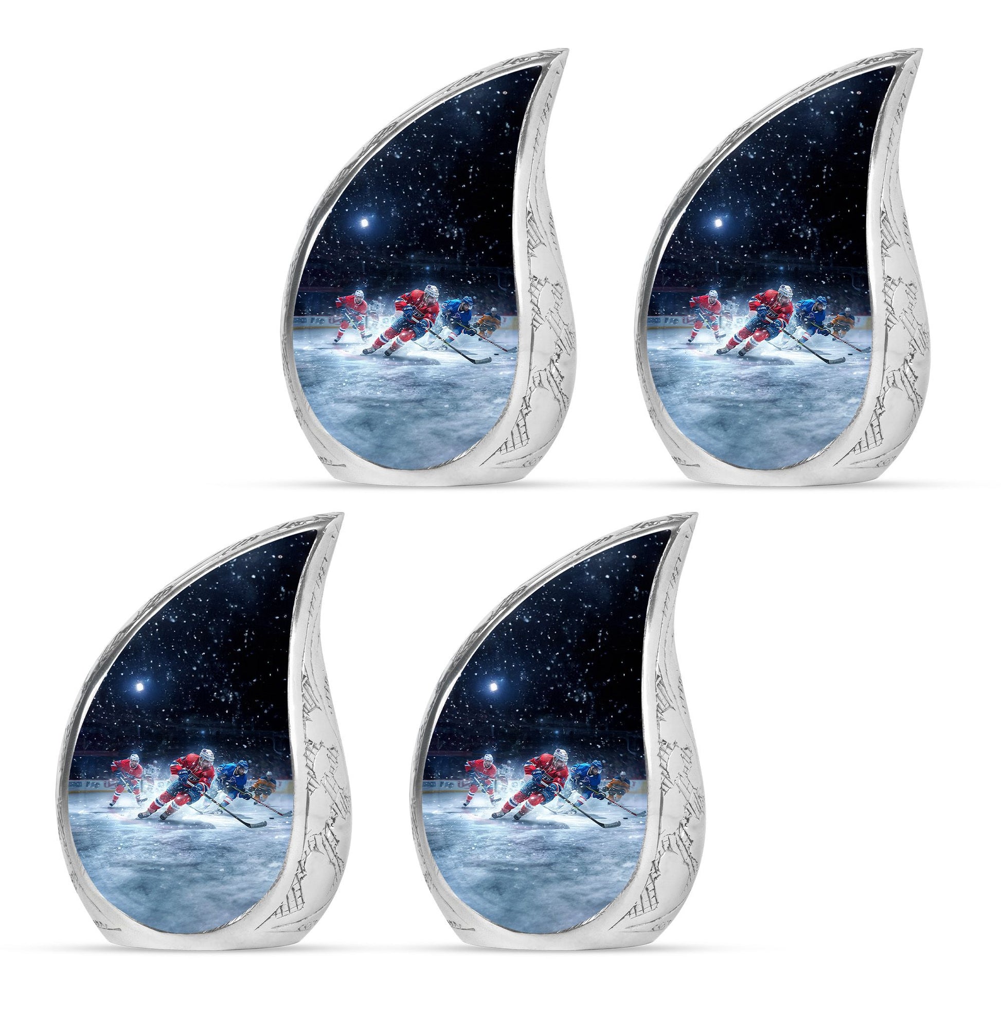 Ice Hockey Theme 3 Inch Keepsake Pack of 4