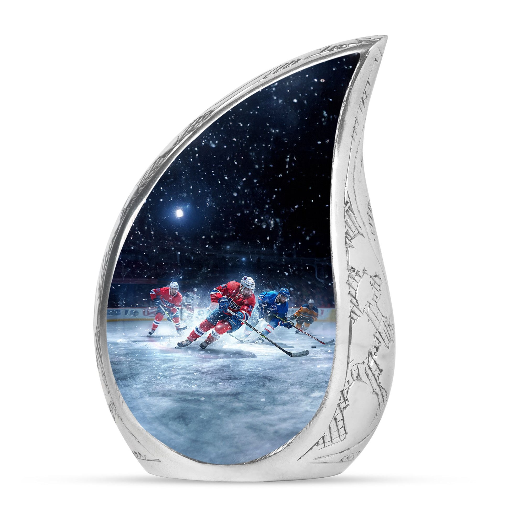 Ice Hockey Theme Large Urn 10 Inch