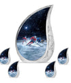 Ice Hockey Theme Large Urn With 4 Keepsake Urn