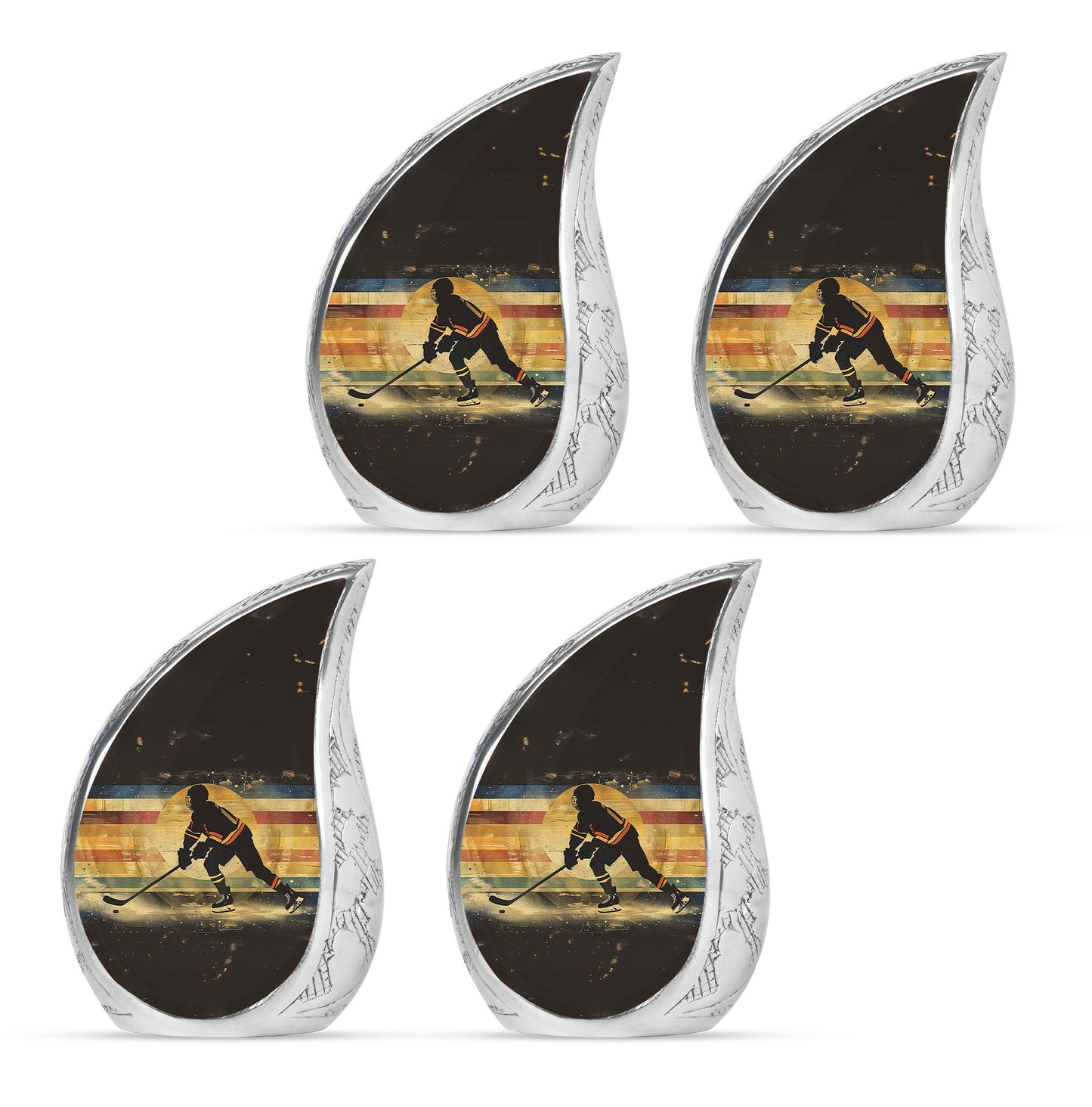 Ice Hockey Theme 3 Inch Keepsake Pack of 4