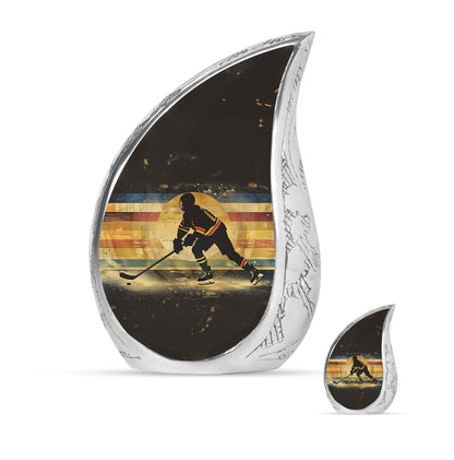 Ice Hockey Theme Large Urn With 1 Keepsake Urn