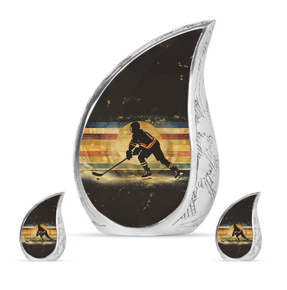 Ice Hockey Theme Large Urn With 2 Keepsake Urn