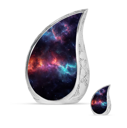 Nebula Galaxy Theme Large Urn With 1 Keepsake Urn