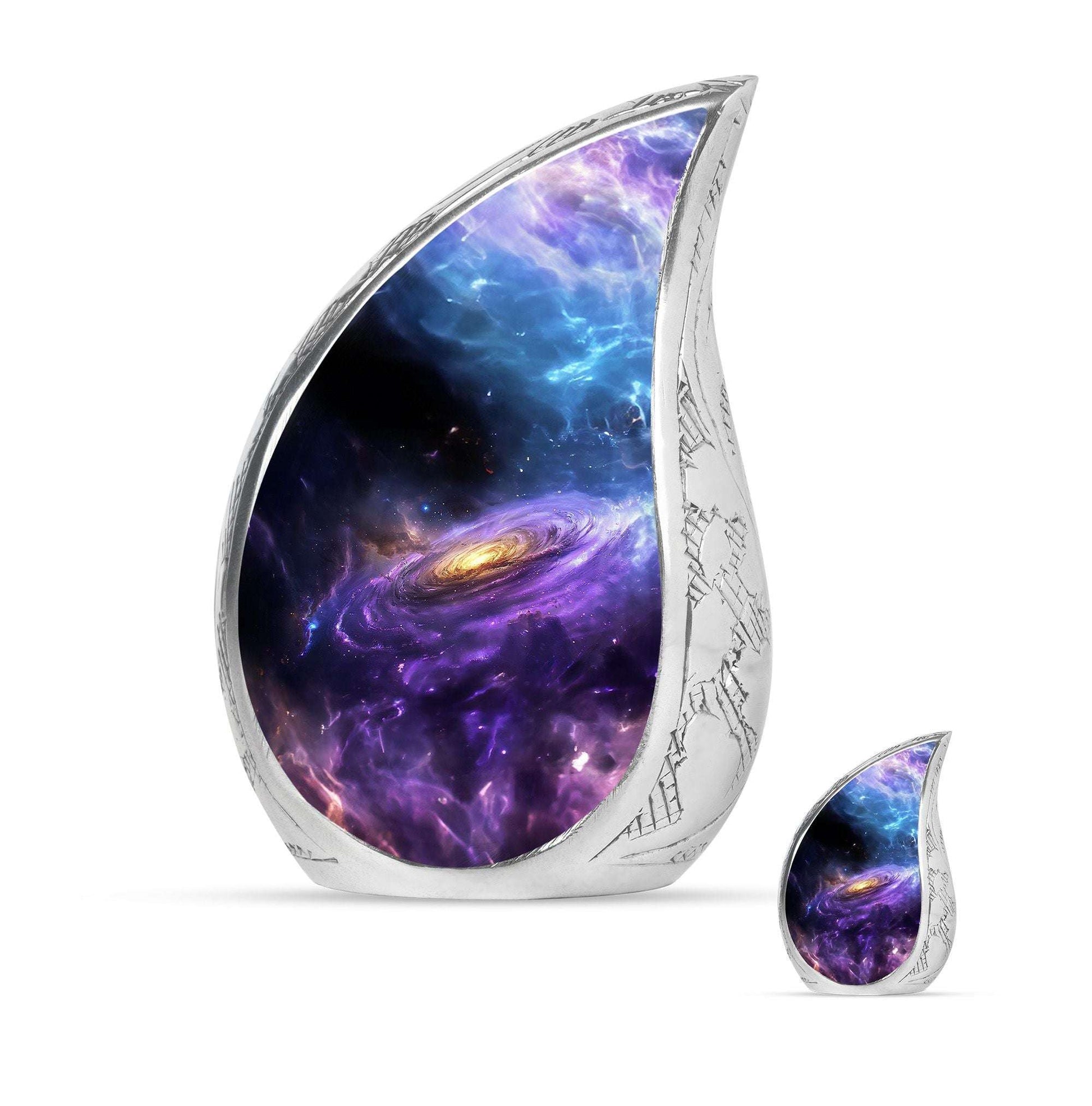 Nebula Galaxy Theme Large Urn With 1 Keepsake Urn
