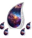 Nebula Galaxy Theme Large Urn With 4 Keepsake Urn