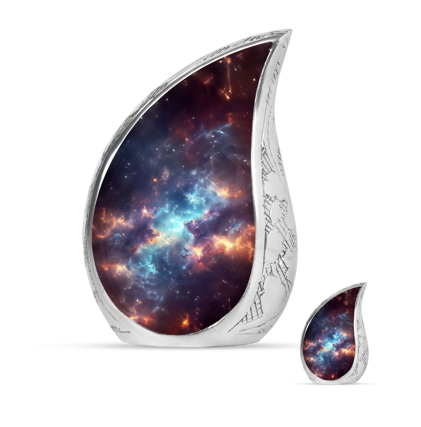 Nebula Galaxy Theme Large Urn With 1 Keepsake Urn