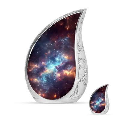 Nebula Galaxy Theme Large Urn With 1 Keepsake Urn