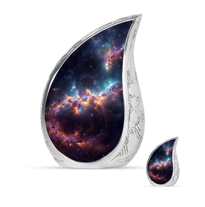 Nebula Galaxy Theme Large Urn With 1 Keepsake Urn