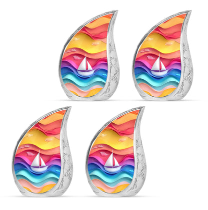 Sail Boat Theme 3 Inch Keepsake Pack of 4