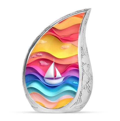 Sail Boat Theme Large Urn 10 Inch