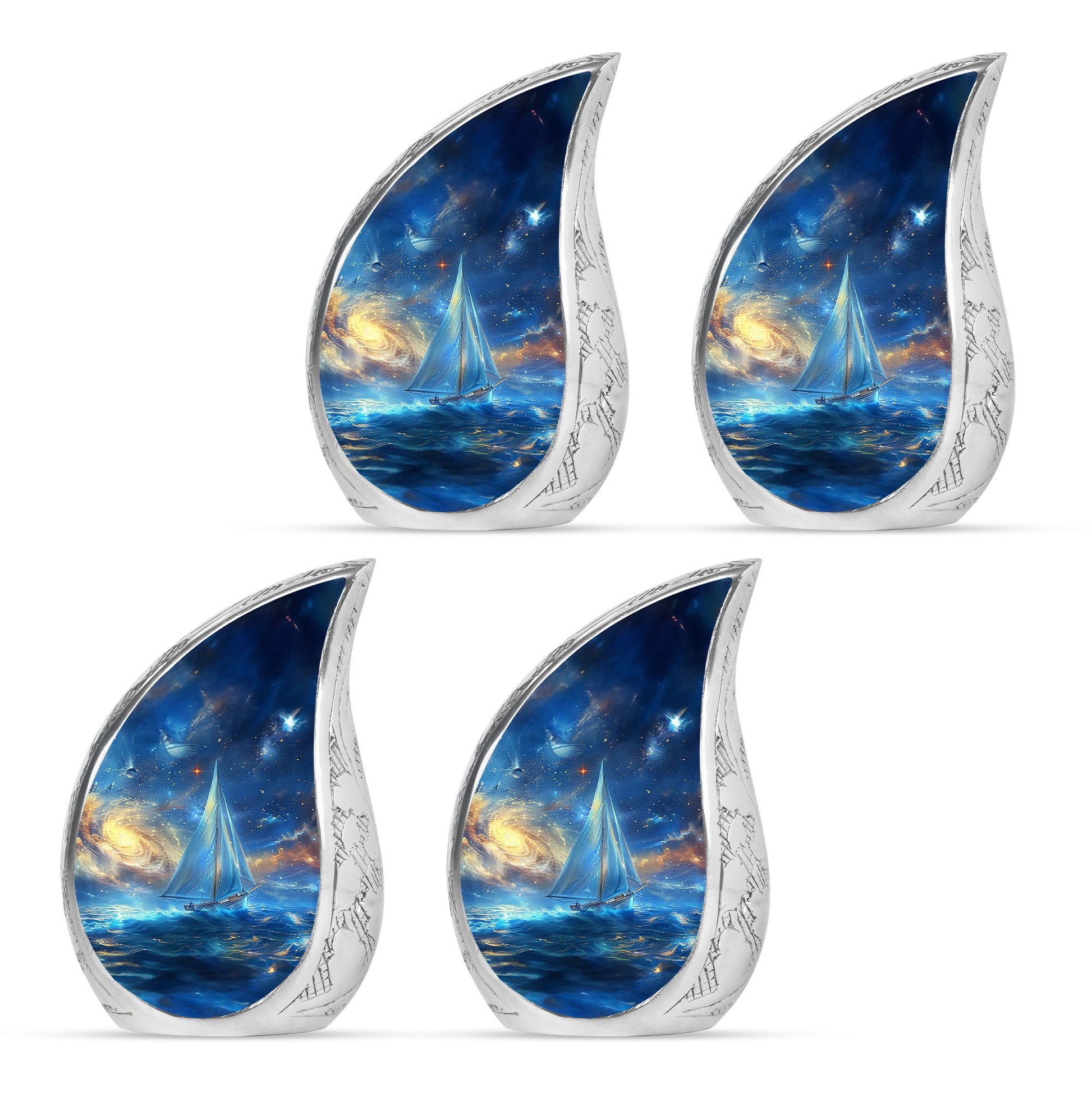 Sail Boat Theme 3 Inch Keepsake Pack of 4