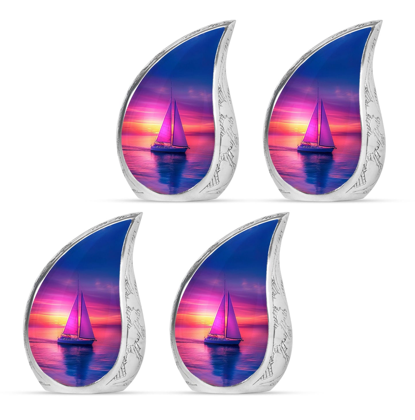 Sail Boat Theme 3 Inch Keepsake Pack of 4