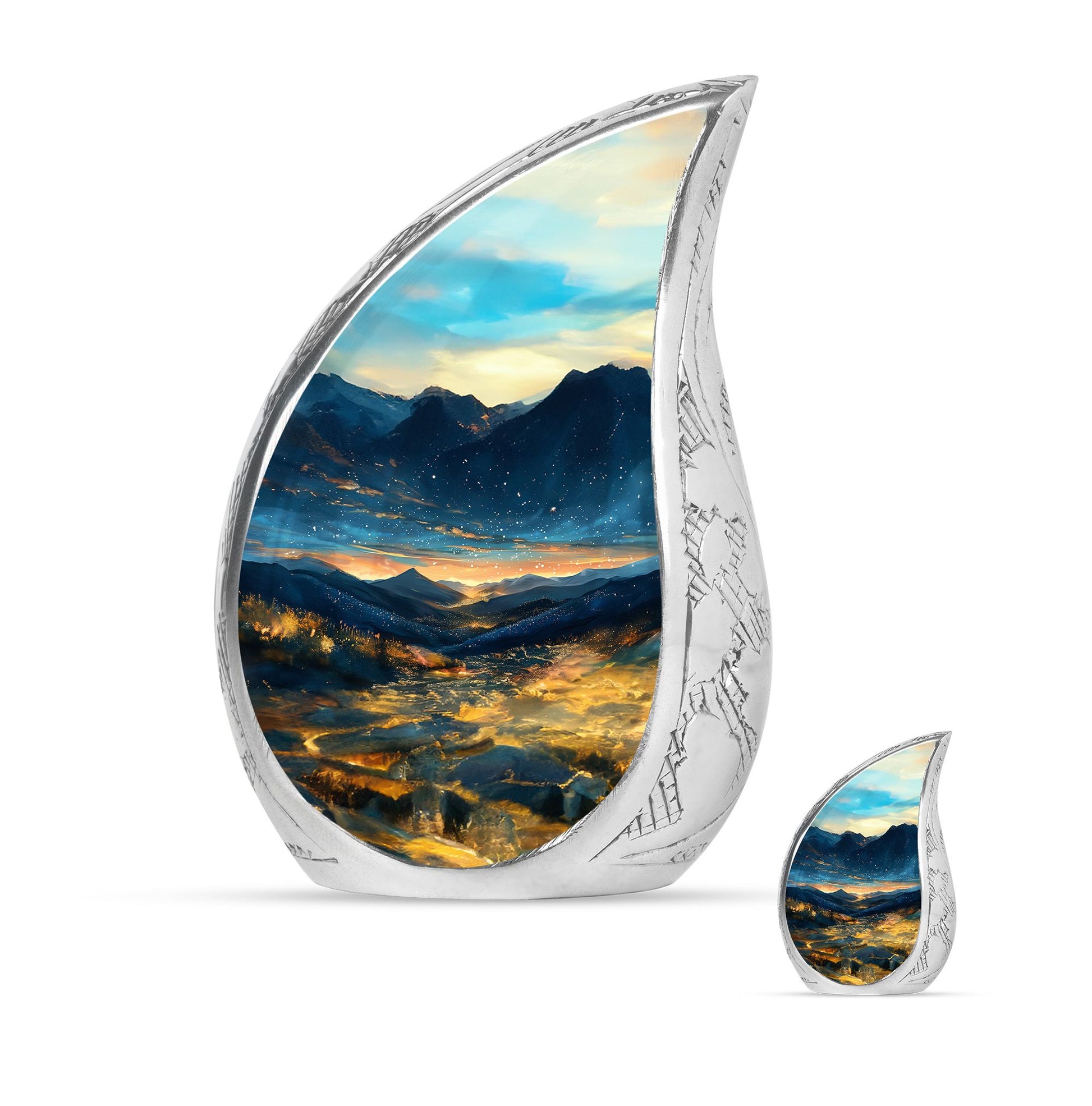 Starry Night Theme Large Urn With 1 Keepsake Urn