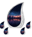 Starry Night Theme Large Urn With 4 Keepsake Urn