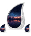 Starry Night Theme Large Urn With 2 Keepsake Urn