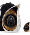 Lion Theme Large Urn With 1 Keepsake Urn