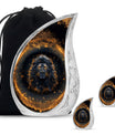 Lion Theme Large Urn With 2 Keepsake Urn