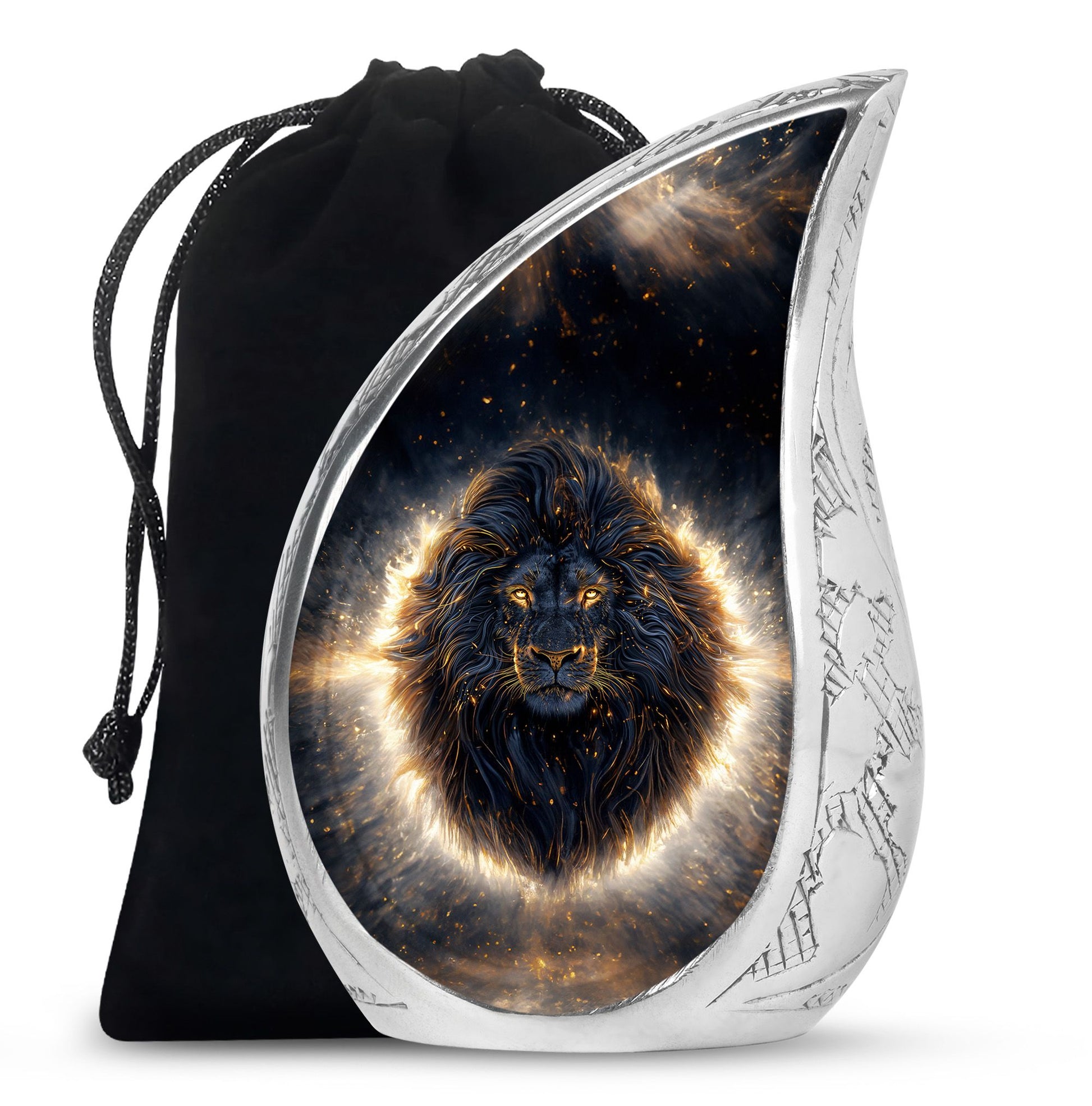 Lion Theme Large Urn 10 Inch